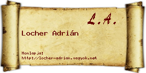 Locher Adrián névjegykártya