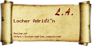 Locher Adrián névjegykártya